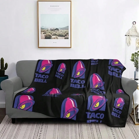 Taco Bell Throw Flannel Blanket Funny Ultra-Soft Micro Warm Throw Blanket Fleece Blanket Interesting GiftThanksgiving, The Beginning Of The School Season, Graduation Ceremony, Holiday Gifts For F