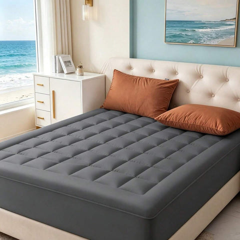 Oaskys Mattress Topper, Mattress Pad For Sleeping - Soft Pillow Top Mattress Cover, Mattress Protector With Deep Pocket 8-21"- Breathable & Comfort